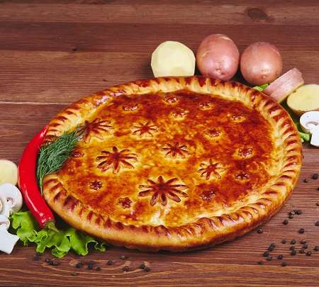 Русский пирог с картошкой и грибами 1000 гр