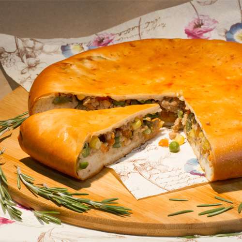 Пирог овощной с мясом