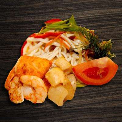 Лапша яки удон с морепродуктами