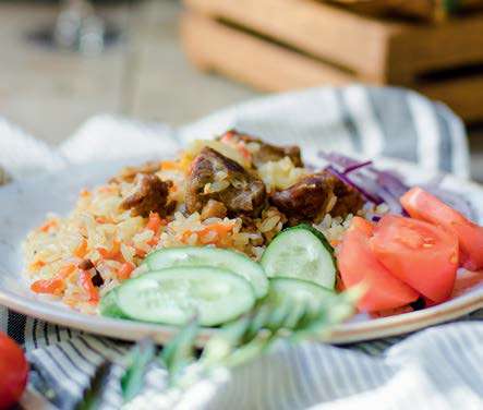 Плов с бараниной и овощами  370/20/15/40 г