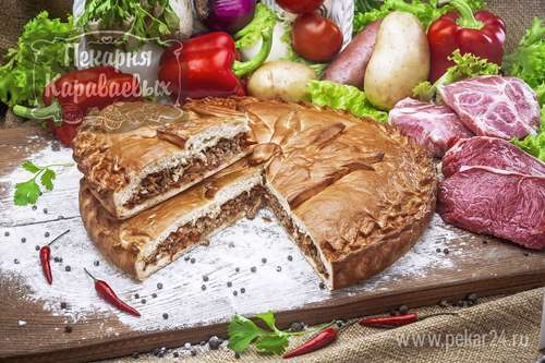 Мини пирог с мясом и овощами 750 г.