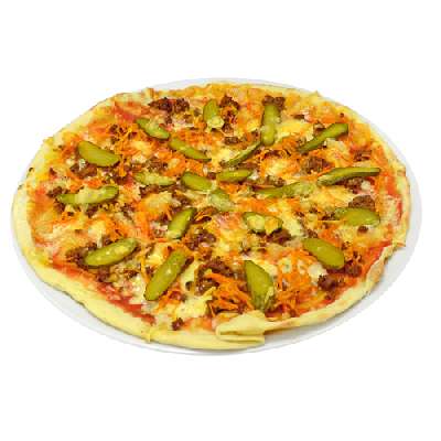 Пицца с рубленой говядиной и маринованными корнишонами 430 г.
