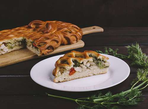 Диетический пирог сытный с курицей и овощами, 0,75 кг.