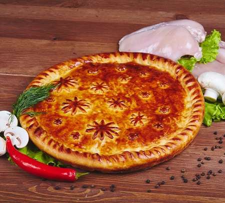 Русский пирог с курицей и грибами 1000 гр