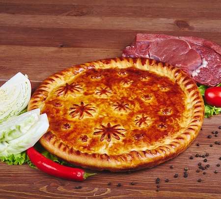 Русский пирог с мясом и капустой 1000 гр