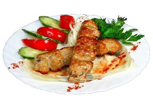 Люля-кебаб из курицы 1/200 гр. +соус шашлычный +лаваш