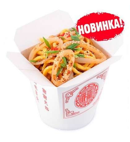 Лапша Wok - Кальмары в соусе по-сычуански