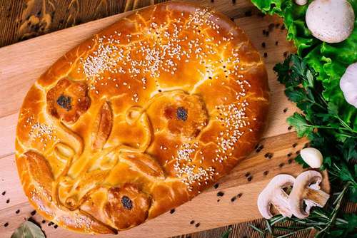 Пирог с капустой и грибами