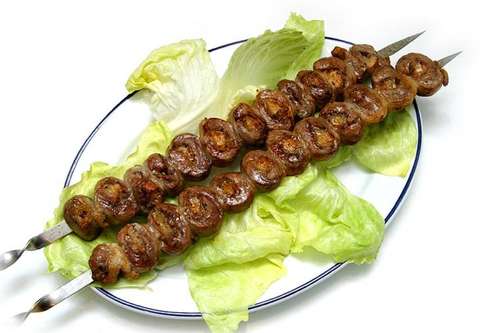 Шашлык из печени в сальнике 100 г.