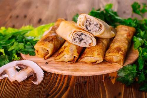 Блин с курицей и грибами 0.09 кг.