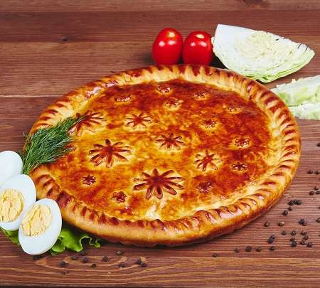Русский пирог с капустой и яйцом 1000 гр
