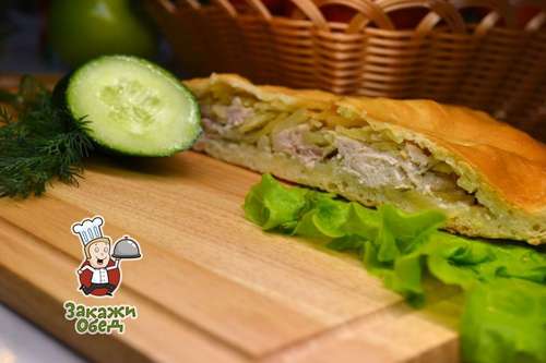 Пирог из сдобного теста с картофелем, курицей (2,3 кг.)