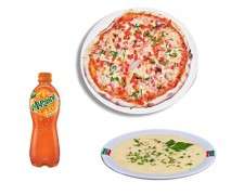 Комбо предложение Sbarro light: кусочек пиццы на тонком тесте+напиток