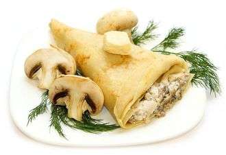 Блин с курицей и грибами