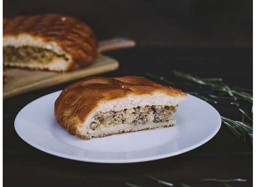 Пирог сытный, с картофелем и мясом, 0,5 кг.