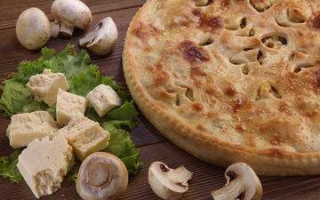 Пирог с сыром и грибами ø 30 см. 900 г.