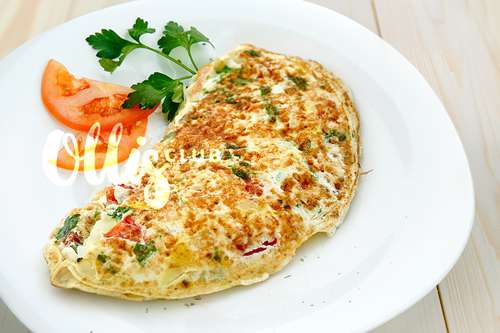 Омлет с беконом и грибами
