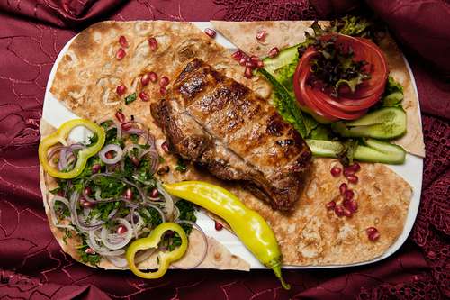 Шашлык Королевский с шампиньонами.