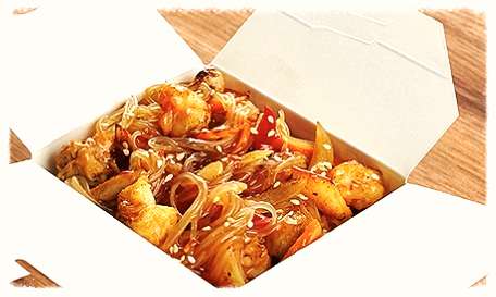 Wok с Пшеничной Лапшой и Морепродуктами 340 гр.