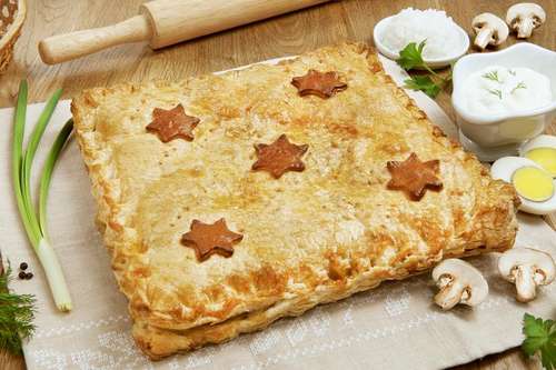 Пирог с рисом и грибами 1000 г